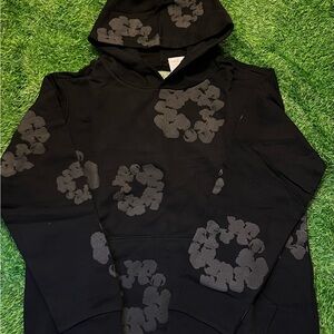 Denim tear all black hoodie size S